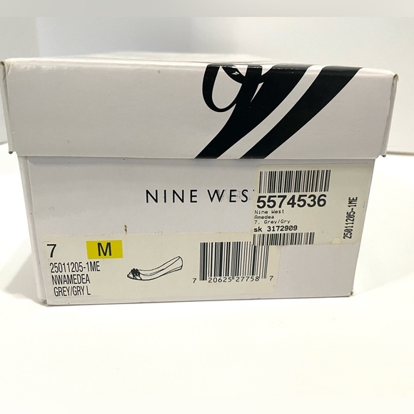 Nine West Gray Amedea Peep-Toe Ballet Flats Size 7 - Picture 11 of 11